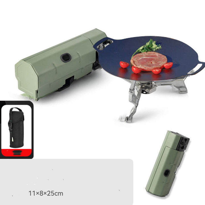 Portable Camping Gas Stove - HAX Essentials - gas - green and tray