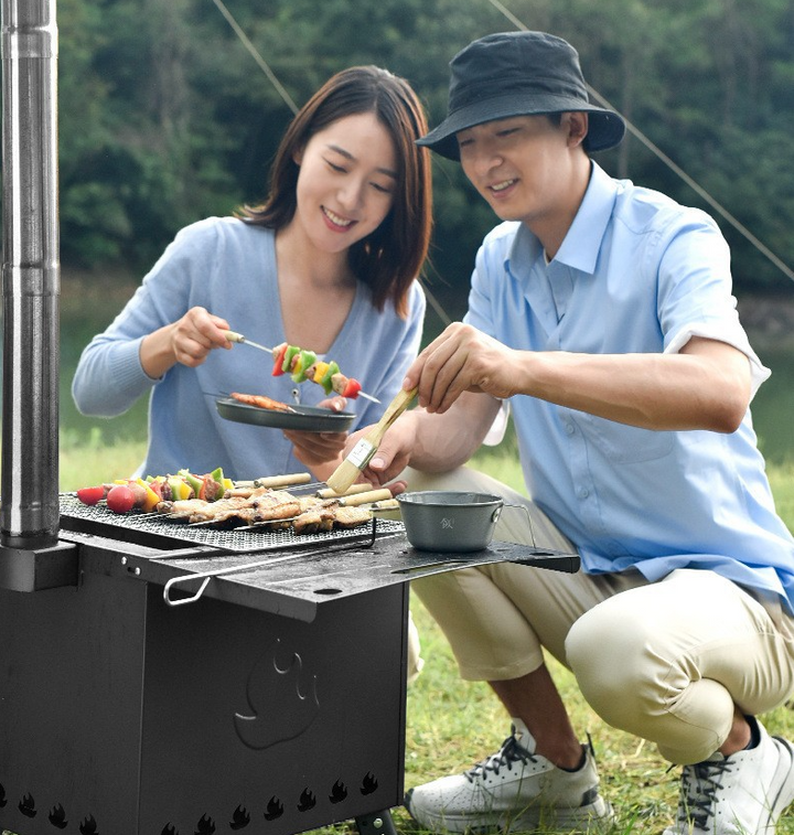 FireFeast Portable Multipurpose BBQ Grill & Stove - HAX Essentials - camping - both cooking