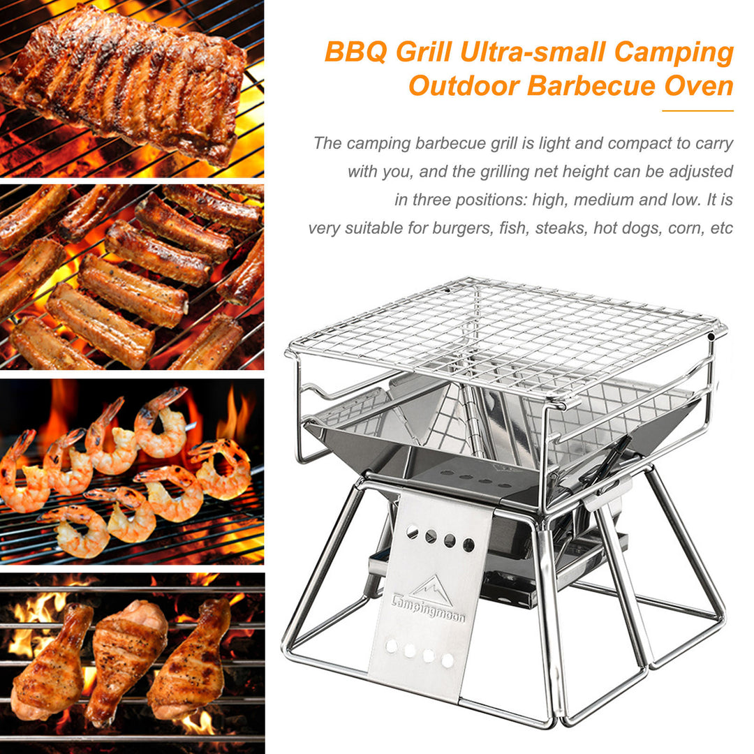 Portable Stainless Steel BBQ Grill - HAX Essentials - camping - main