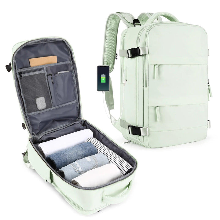 VoyageEssentials TSA-Ready Travel Backpack - HAX Essentials - travel - white green