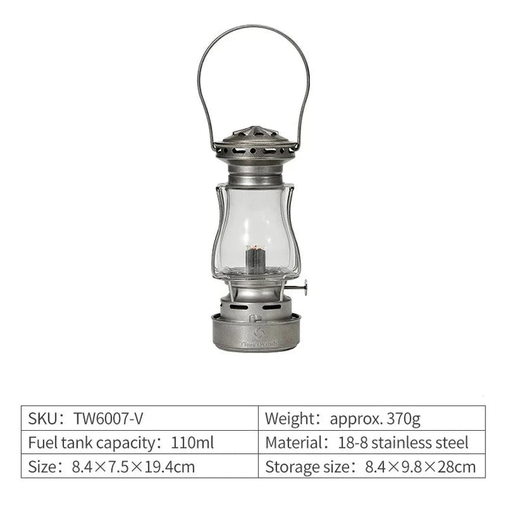 Heritage Glow Kerosene Lantern - HAX Essentials - camping - silver lamp