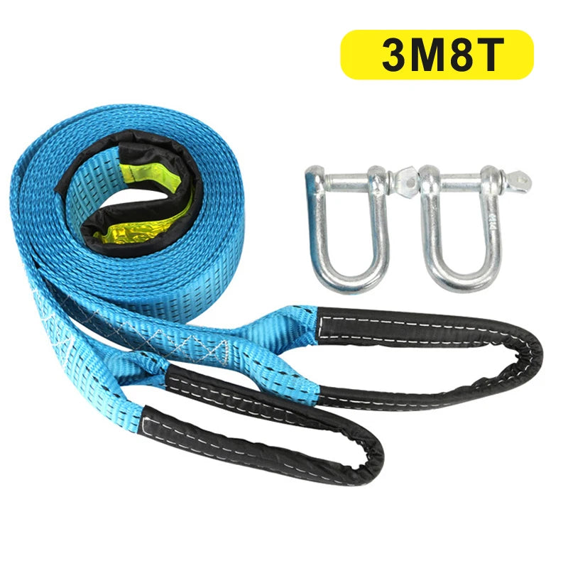 5M 8 Tons Towing Rope with U Hooks - HAX Essentials - off-roading - size