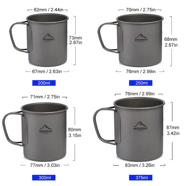 WildVista Titanium Camping Mug - HAX Essentials - camping - size