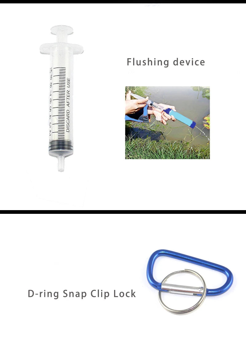 GreenLife Outdoor Survival Water Filter - HAX Essentials - hiking - flushing