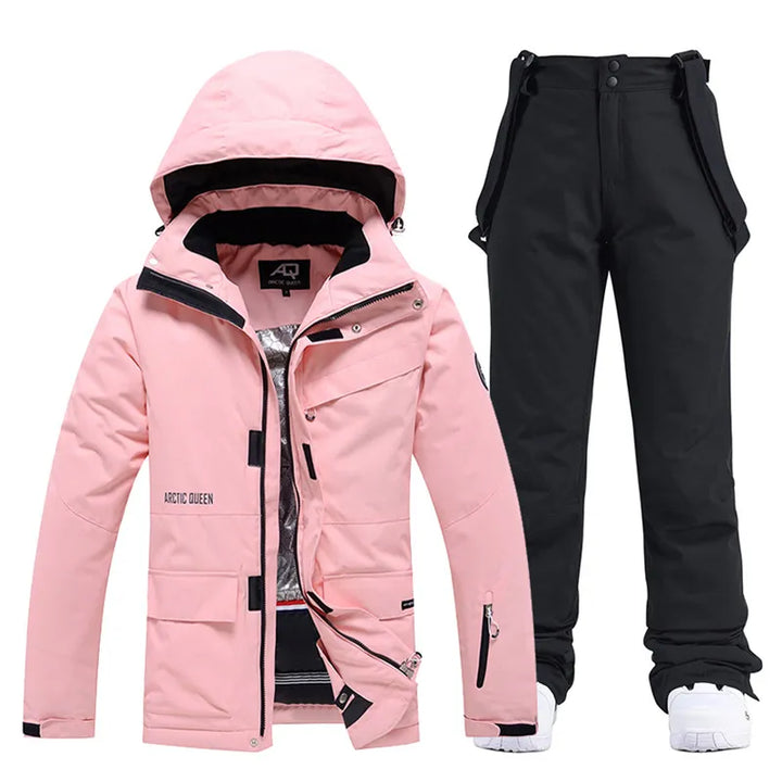 SnowBelle Winter Sports Set - HAX Essentials - hiking - pink jacket black pants