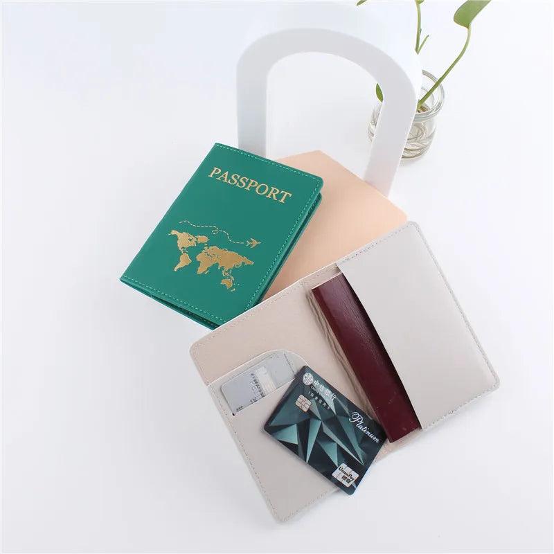 Passport Wallet: PU Leather Map Cover Case and Card Holder - HAX Essentials - travel - credit card