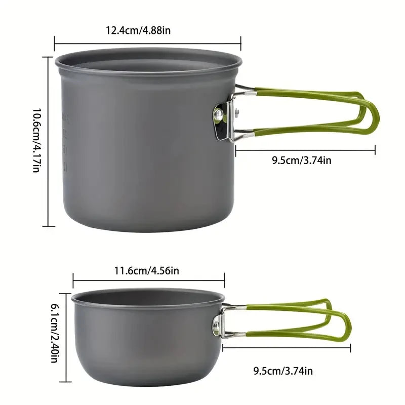 AlpineNomad Outdoor Camping Cookware Set - HAX Essentials - camping - size