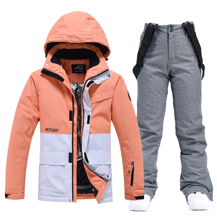 SnowBelle Winter Sports Set (Additional Colors) - HAX Essentials - jacket - orange and grey