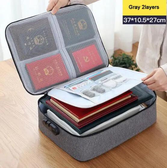 Document Organizer Handbag - HAX Essentials - travel - grey 2layers