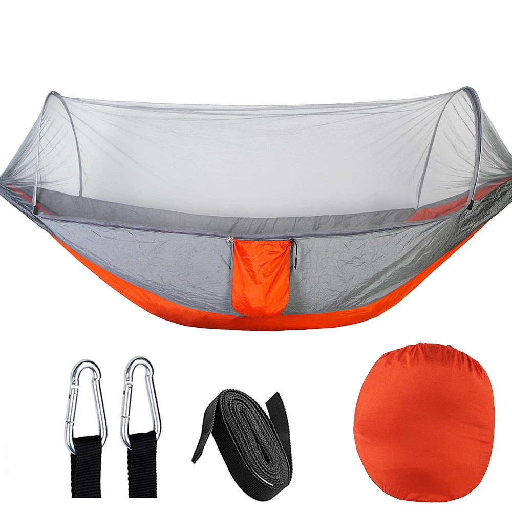 Automatic Quick-opening Mosquito Net Hammock - HAX Essentials - camping - grey