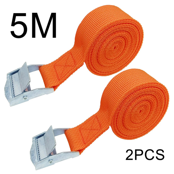 2pcs 5M Car Tension Rope Tie Down Strap - HAX Essentials - off-roading - orange