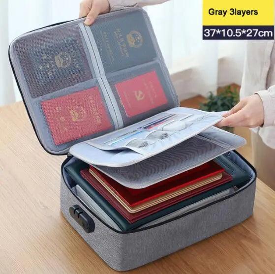 Document Organizer Handbag - HAX Essentials - travel - grey 3layers
