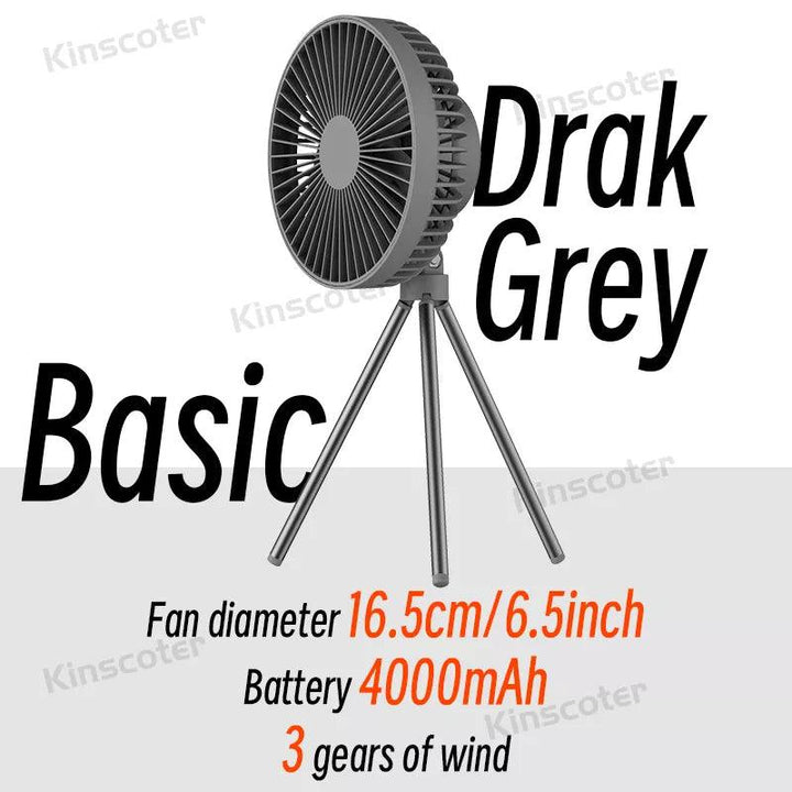 BreezeMate 10000mAh Portable Fan - HAX Essentials - camping - basiz dark grey