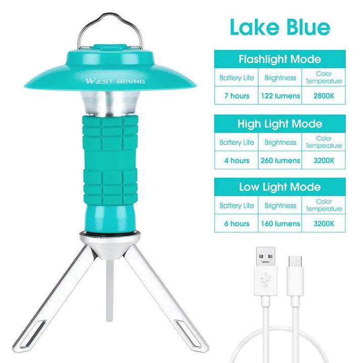 AdventureBeam Pro: Rechargeable COB LED Flashlight - HAX Essentials - camping - lake blue