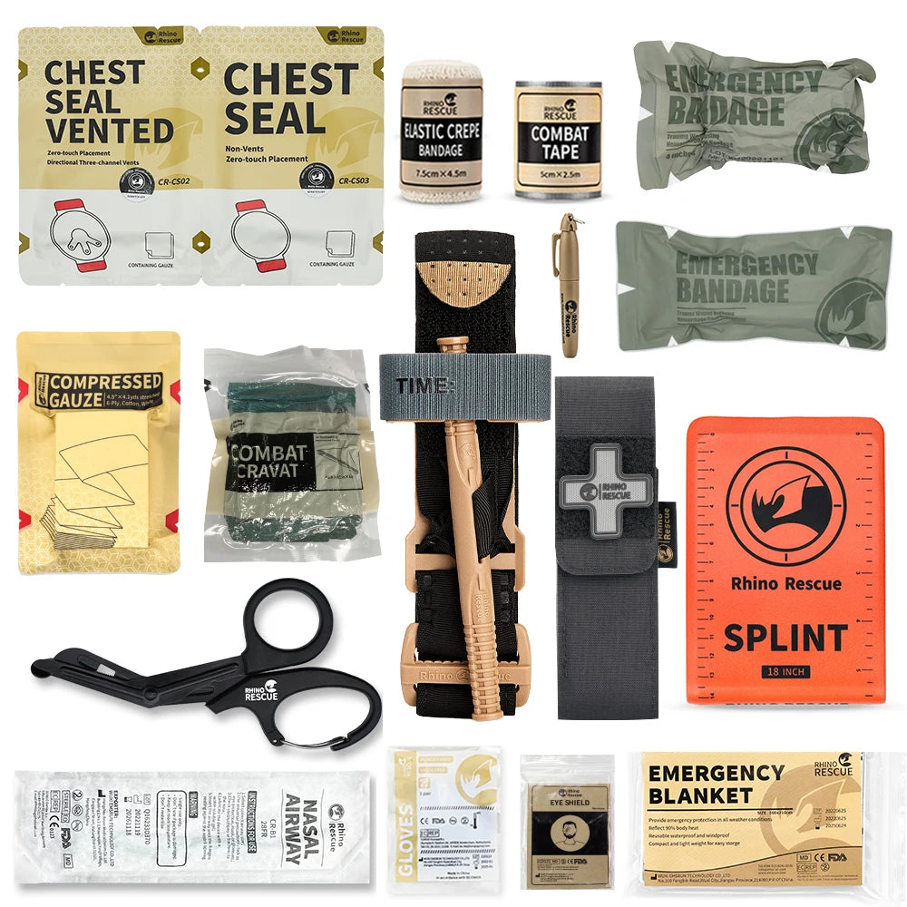 RHINO RESCUE Elite Tactical Trauma & First Aid Kit - HAX Essentials - hiking - package4