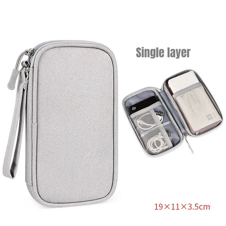TravelTech Cable Organizer Bag - HAX Essentials - travel - single layer grey