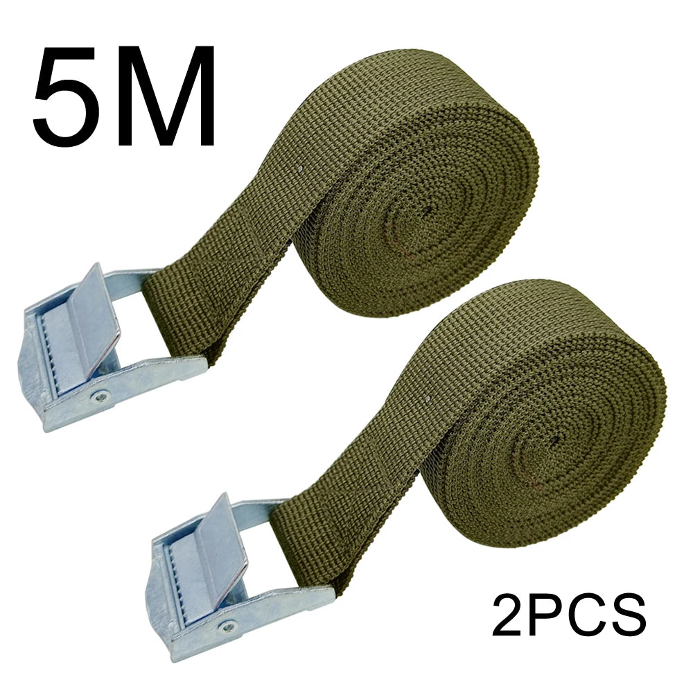 2pcs 5M Car Tension Rope Tie Down Strap - HAX Essentials - off-roading - green