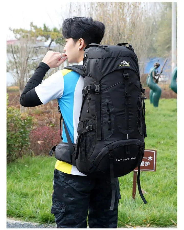 SummitVenture 70L Waterproof Camping Backpack - HAX Essentials - hiking - side
