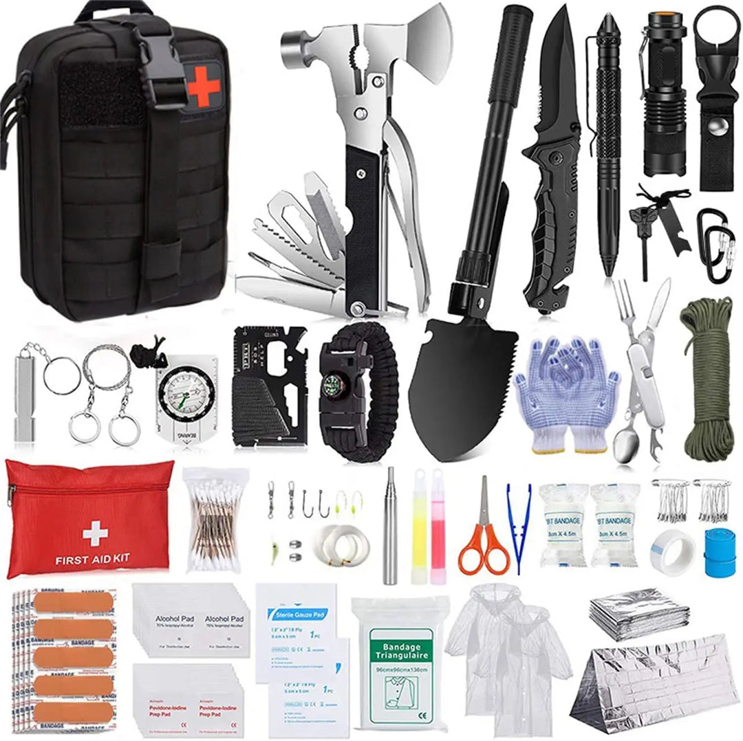 Ultimate 105Pcs Survival Kit with First Aid and Emergency Shelter - HAX Essentials - camping - packge 2