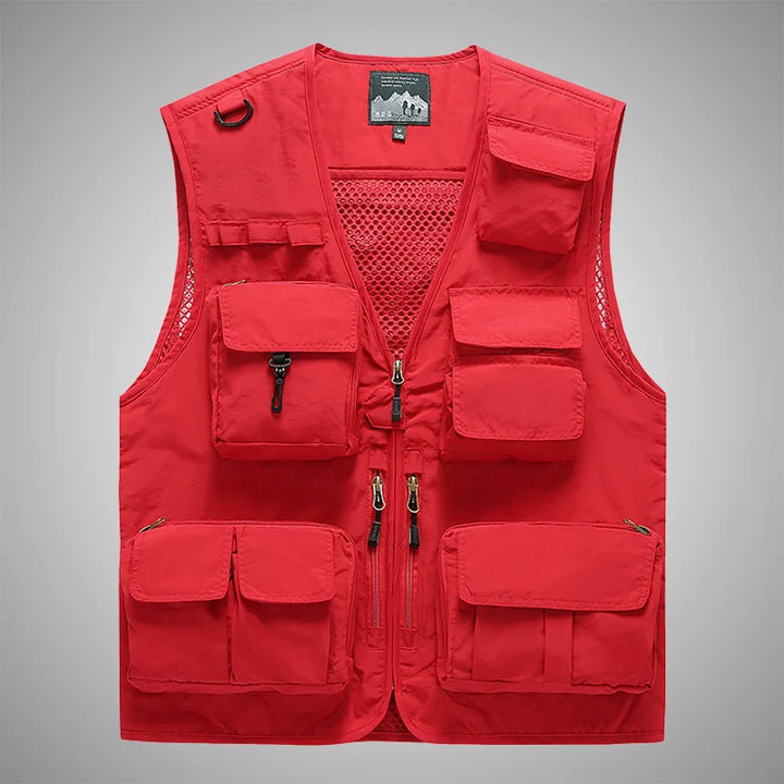 ExpeditionPro Quick-Dry Outdoor Multi-pocket Vest - HAX Essentials - travel - red