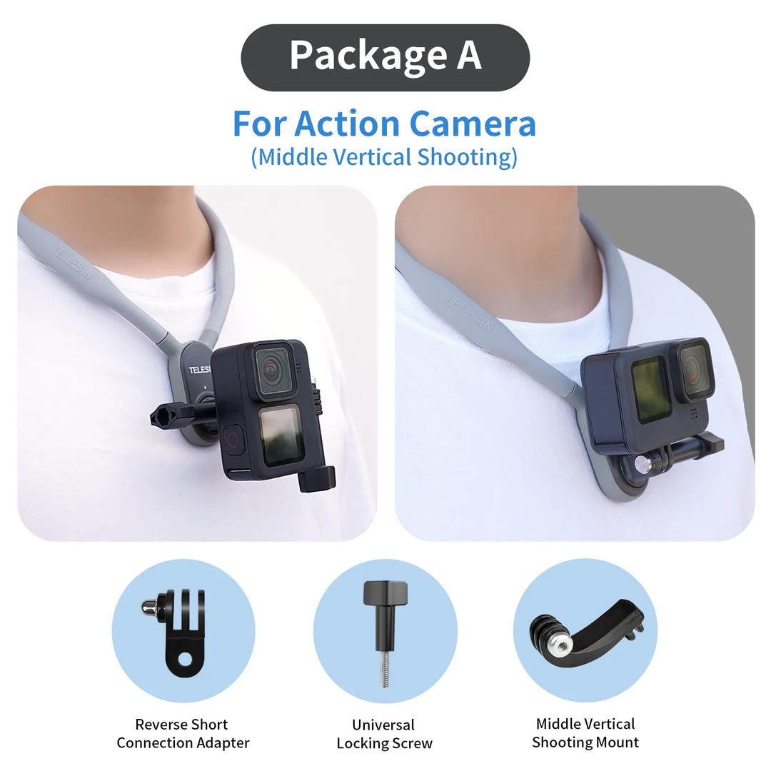 FlexHold Neck Mount for Action Cameras - HAX Essentials - gopro - package A