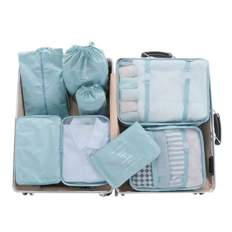 JetSet Organizer Set: 8-Piece Waterproof Travel Storage Bags - HAX Essentials - travel - packing