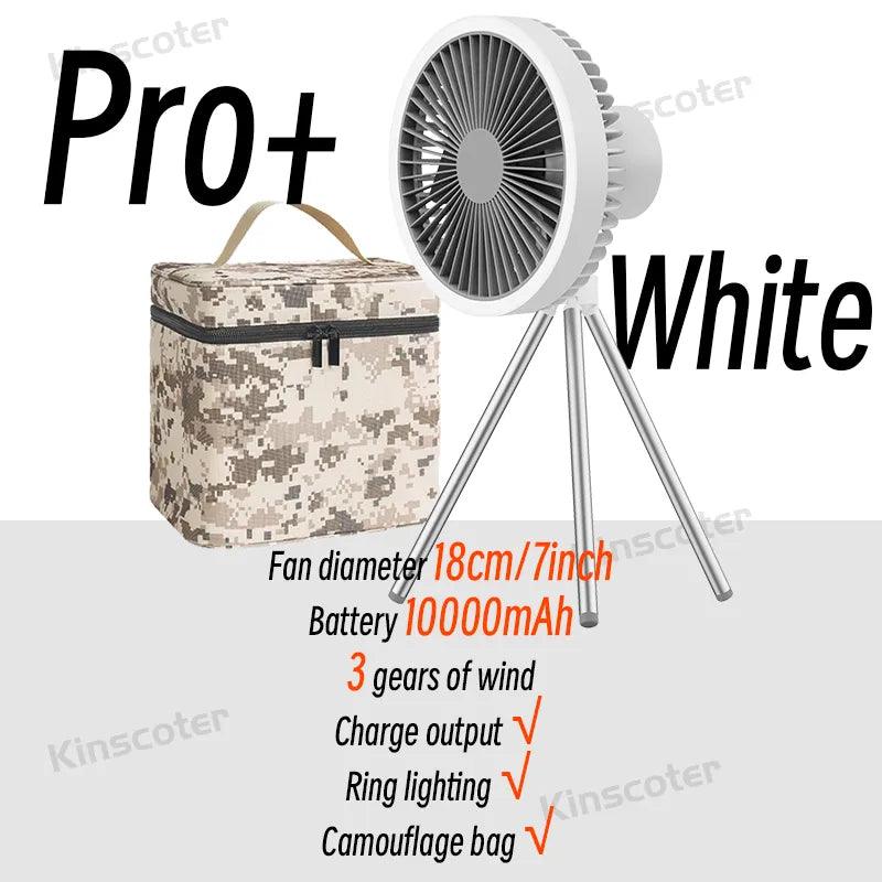 BreezeMate 10000mAh Portable Fan - HAX Essentials - camping - pro+ white