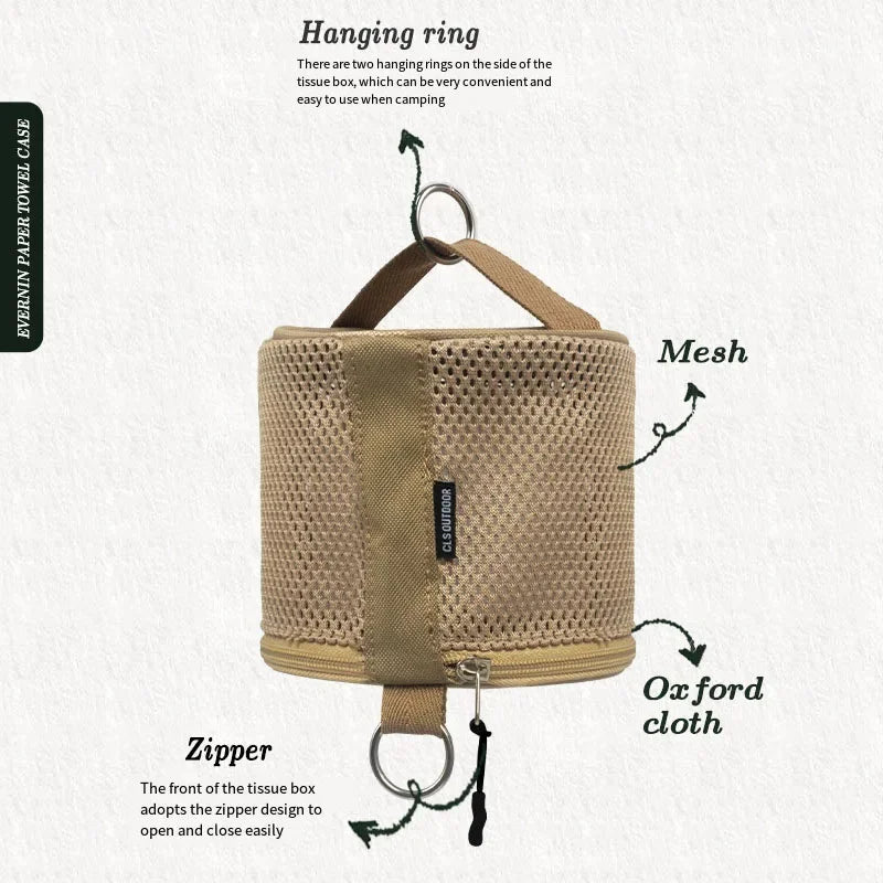 Outdoor Roll Paper Storage Bag - HAX Essentials - camping - details