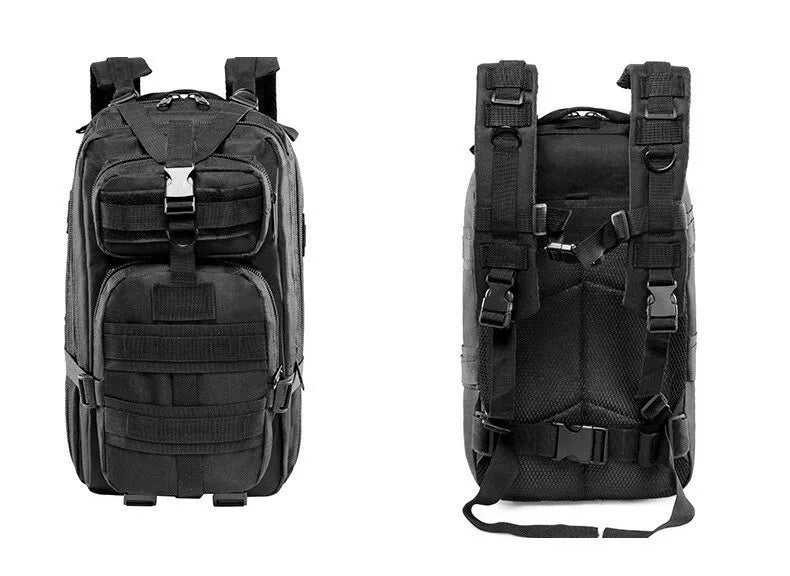 CommandoCamo Tactical Backpack (30L) - HAX Essentials - hiking - black