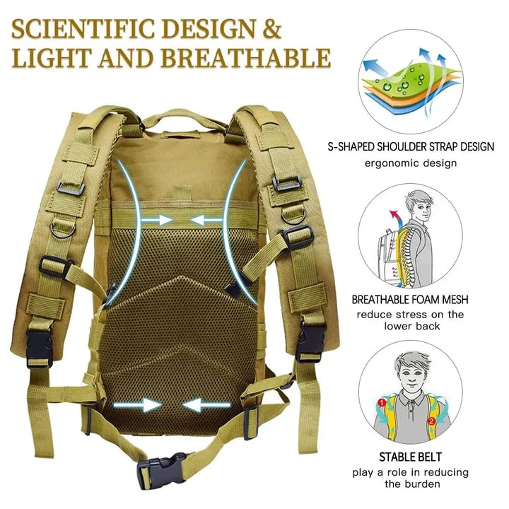 CommandoCamo Tactical Backpack (30L) - HAX Essentials - hiking - design