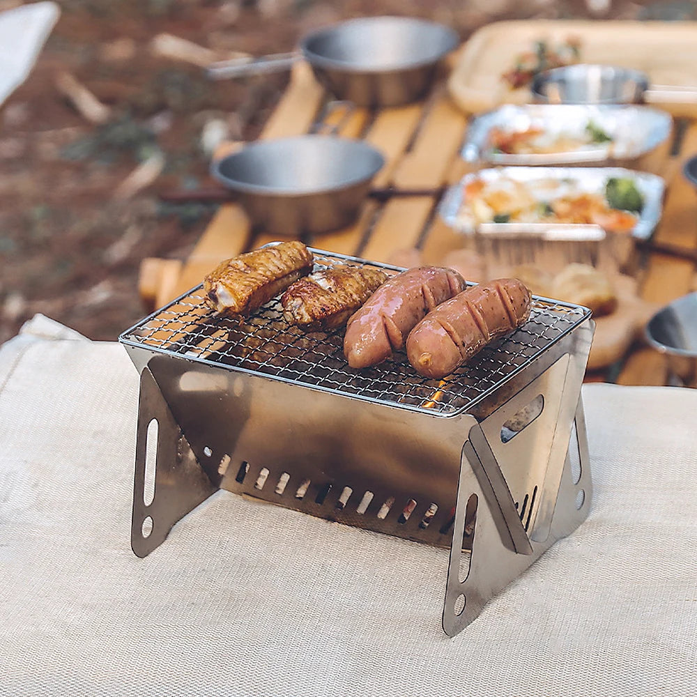 Camping Wood Stove with Grill Plate - HAX Essentials - camping - food