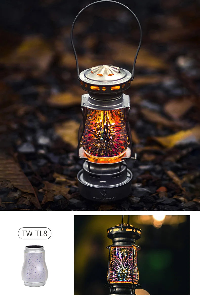 Heritage Glow Kerosene Lantern - HAX Essentials - camping - silver glass