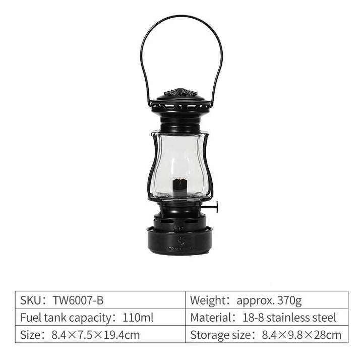 Heritage Glow Kerosene Lantern - HAX Essentials - camping - black lamp