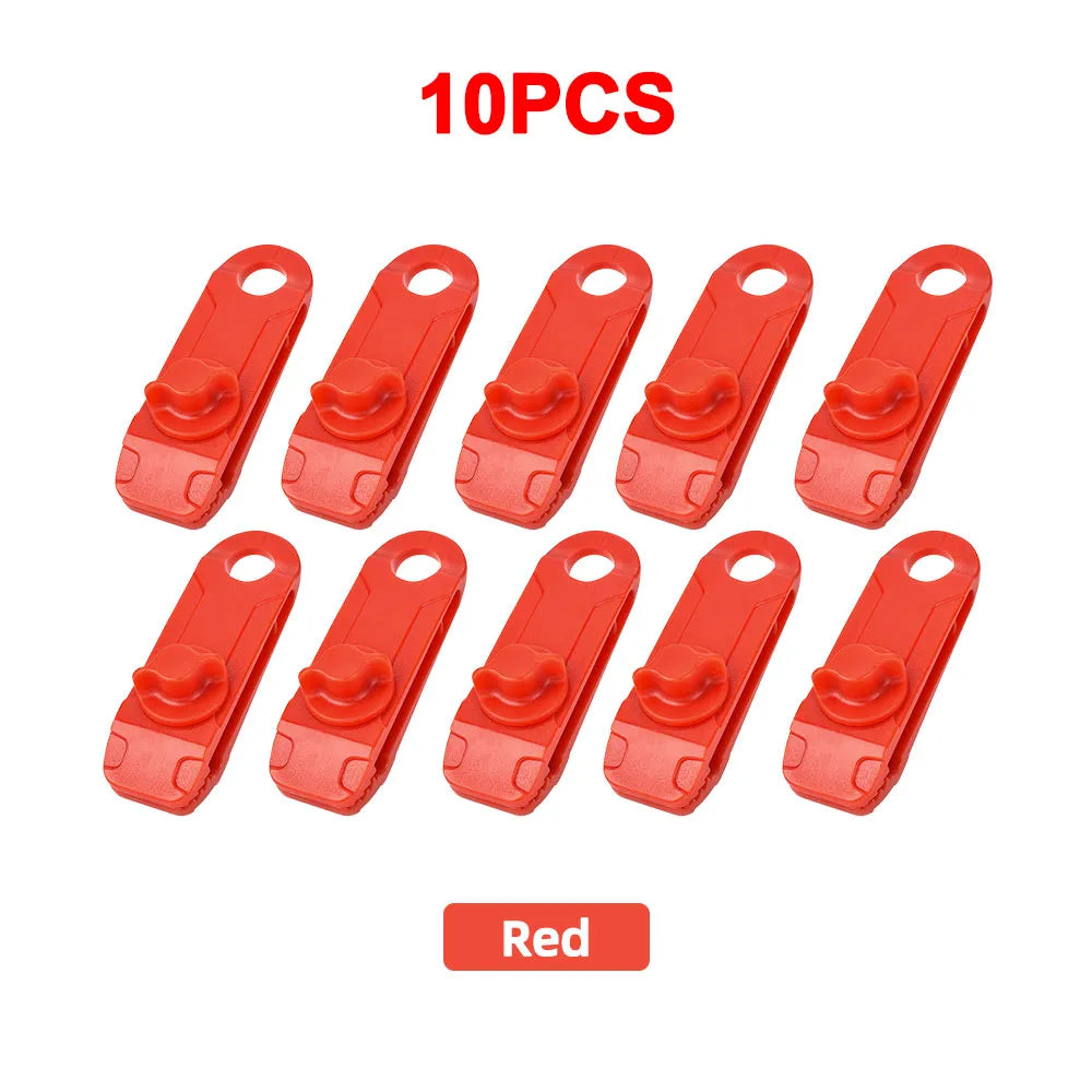 Heavy Duty Tarp Clips Set with Lock Grip Fasteners - HAX Essentials - outdoor - 10pcs red