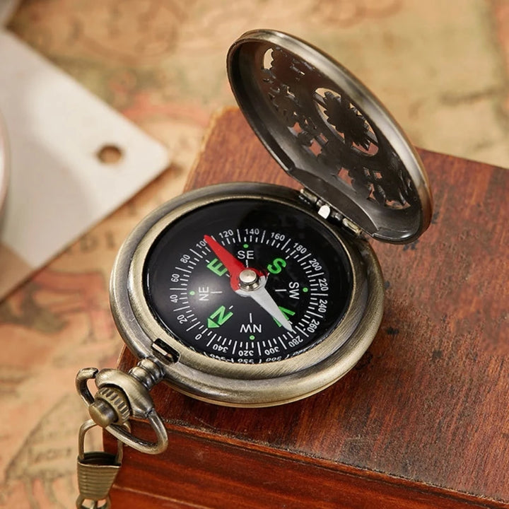 Vintage Bronze Flip Compass - HAX Essentials - hiking - compass