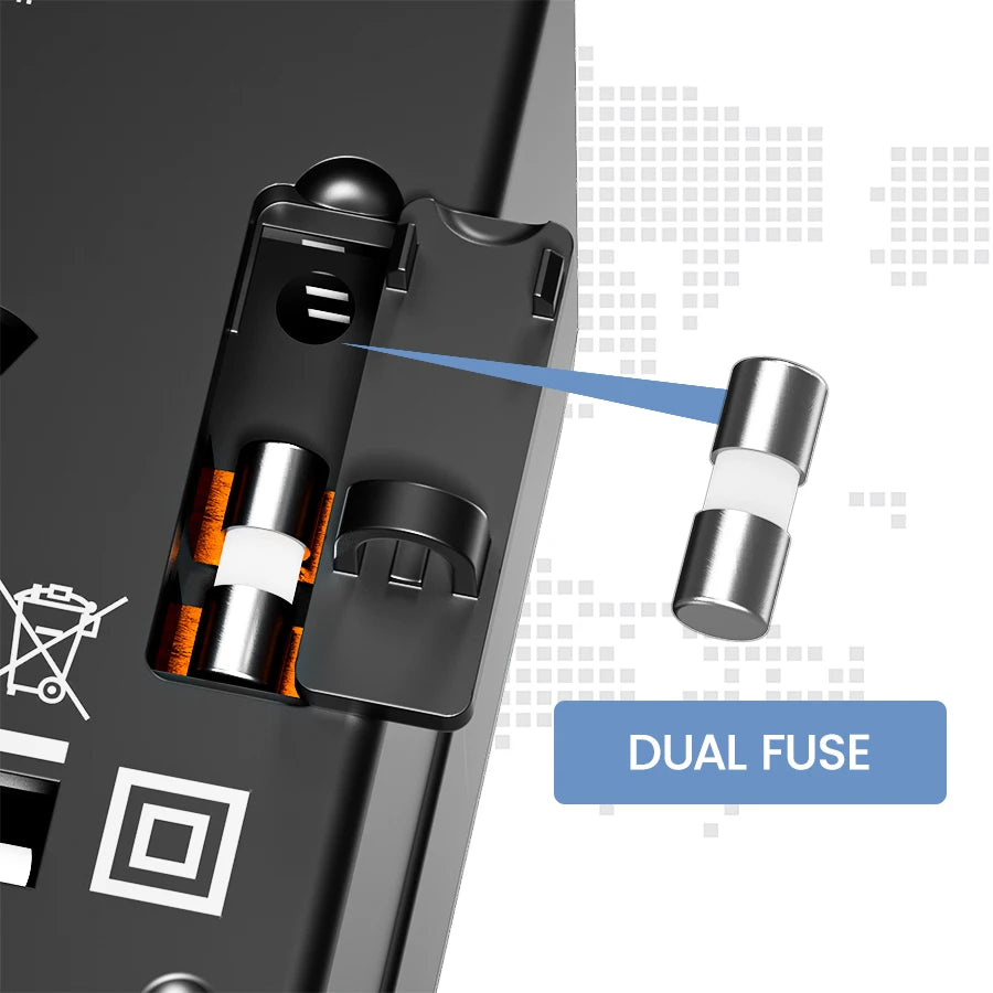 GlobeCharge Universal Travel Adapter - HAX Essentials - travel - dual fuse