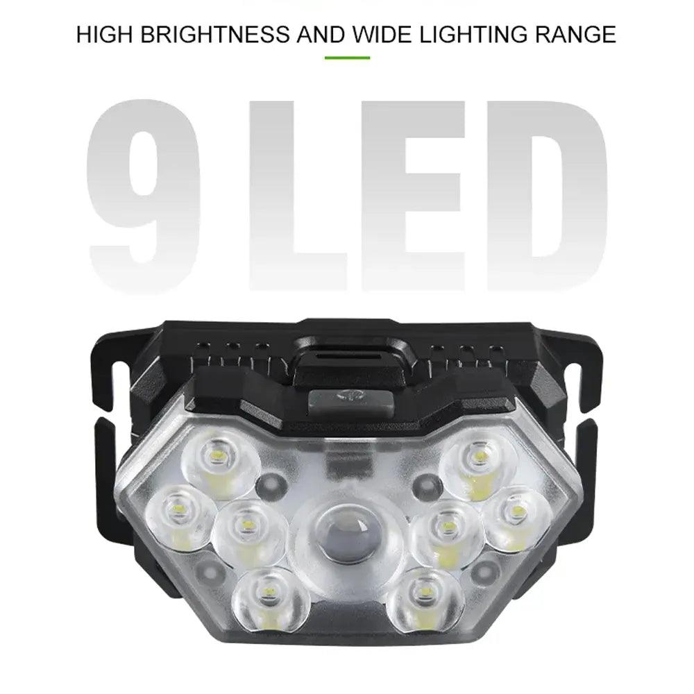 LuminaBeam USB Headlamp: 9-LED Rechargeable Light - HAX Essentials - lighting - bright