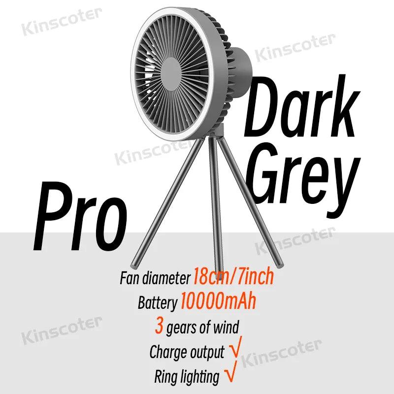 BreezeMate 10000mAh Portable Fan - HAX Essentials - camping - pro dark grey