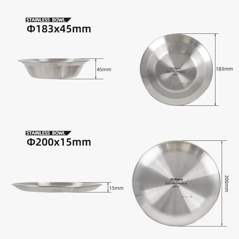 Outdoor Feastware Ensemble: 12PCS Stainless Steel Tableware Set - HAX Essentials - camping - bowl