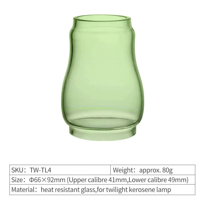 Heritage Glow Kerosene Lantern - HAX Essentials - camping - green glass lampshade