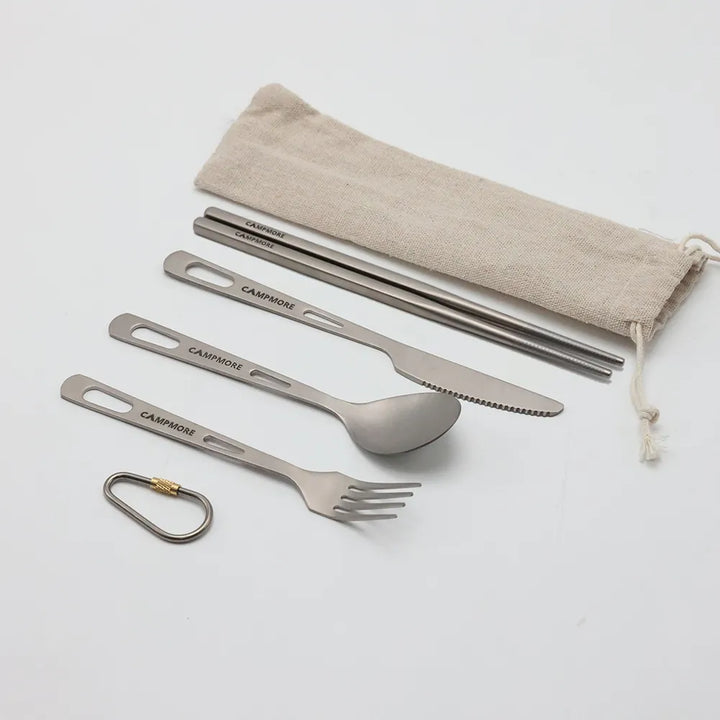 TitaniumTrail Cutlery Set - HAX Essentials - camping - pack3