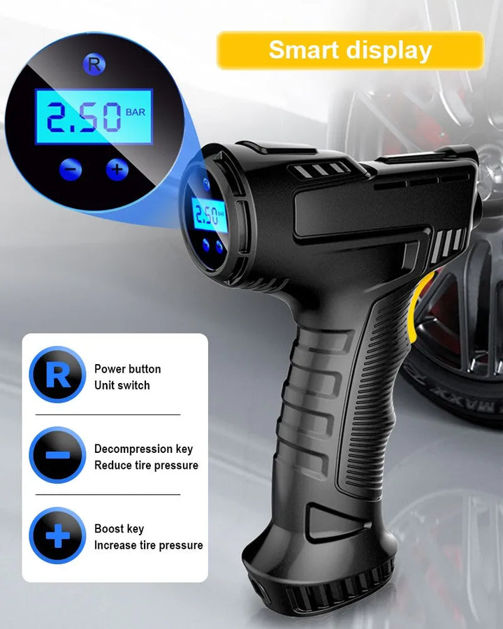 AirRapid Pro 120W Handheld Air Compressor - HAX Essentials - off-roading - smart display