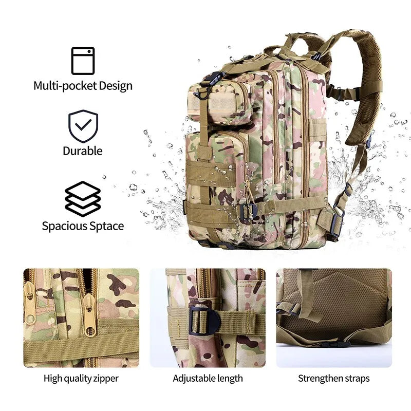 CommandoCamo Tactical Backpack (30L) - HAX Essentials - hiking - usage