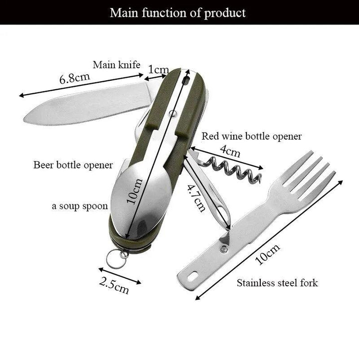 7-in-1 Stainless Steel Utensil Set - HAX Essentials - camping - detailed size