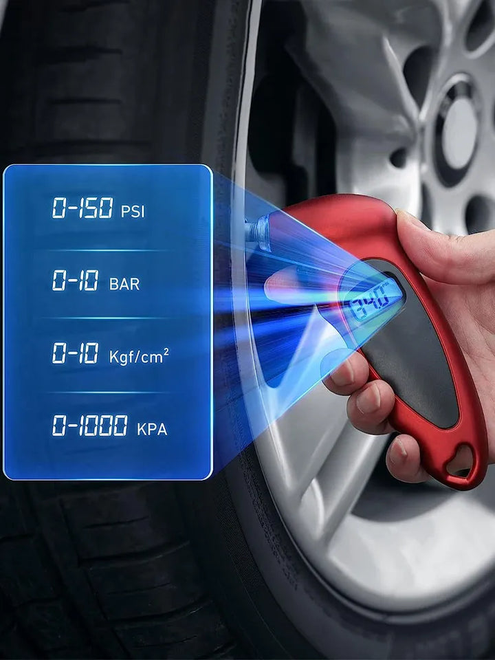 OptiGauge Pro: Advanced Digital Tire Pressure Gauge with Backlit LCD - HAX Essentials - off-roading - reading