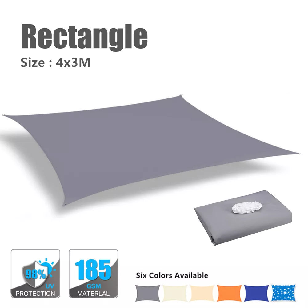 Waterproof Sun Shelter Shade Sail - HAX Essentials - home - rectangle 4*3 grey