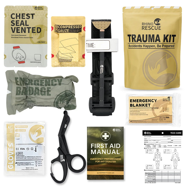 RHINO RESCUE Elite Tactical Trauma & First Aid Kit - HAX Essentials - hiking - package1