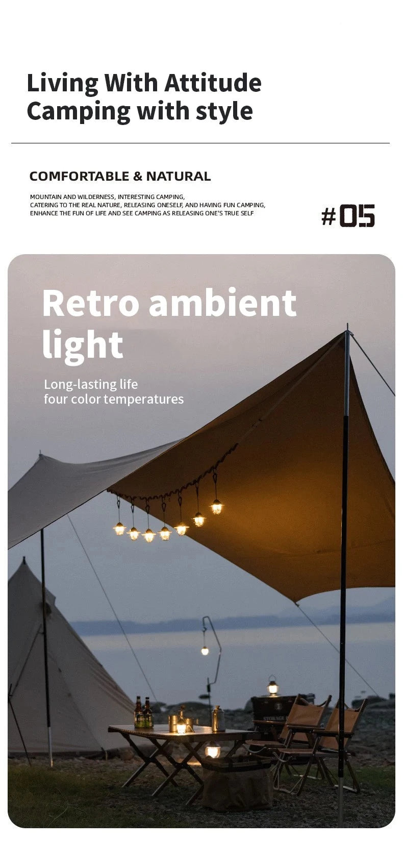 LuminaGlow Retro Camp Light - HAX Essentials - camping - ambient