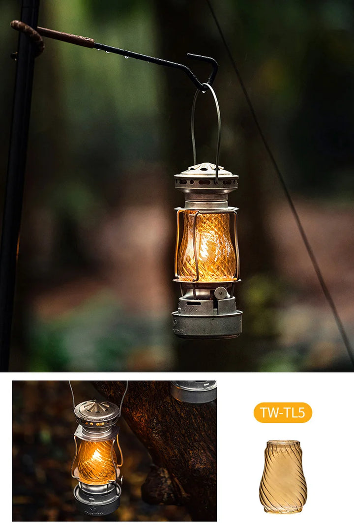 Heritage Glow Kerosene Lantern - HAX Essentials - camping - cream glass