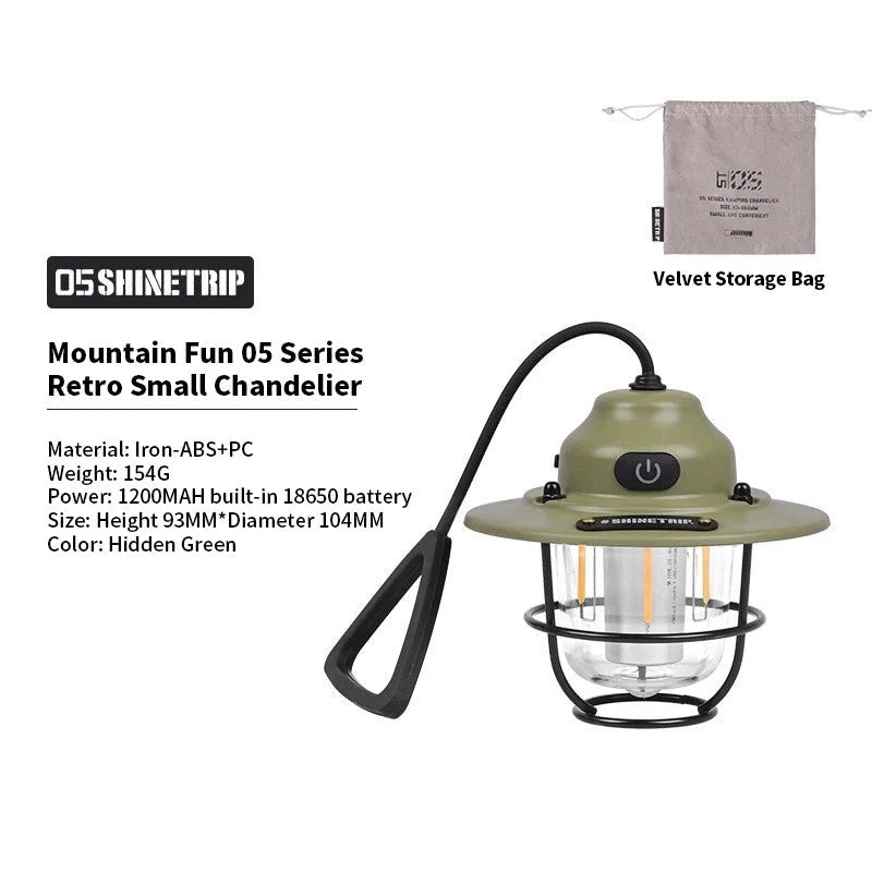 LuminaGlow Retro Camp Light - HAX Essentials - camping - green